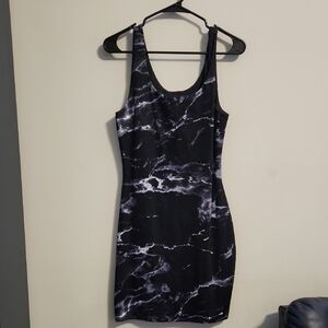 Express Black & White Lightning Mini Dress BodyCon